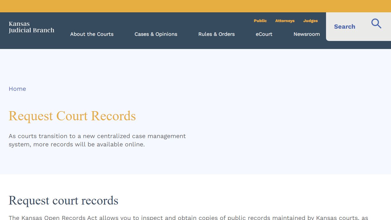 KS Courts - Request Court Records